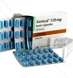 Orlistat (Xenical) 120mg Kapseln online, unterstützt die Gewichtsabnahme, indem es in Kombination mit einer Diät und Bewegung die Fettaufnahme reduziert.